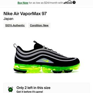 Men’s 97 Vapormax Japan Gently Used